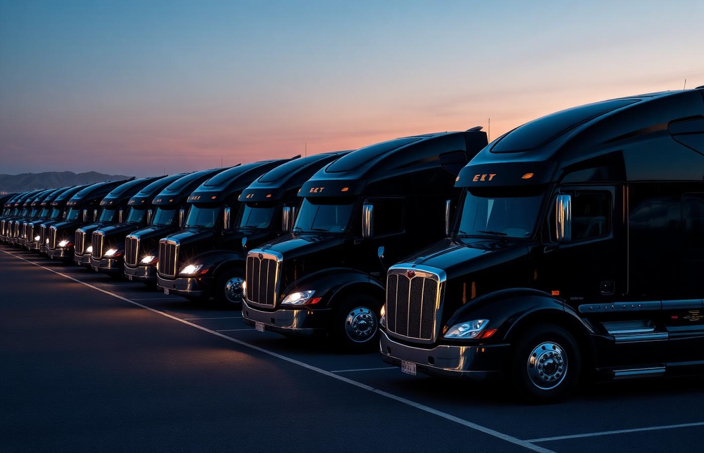 Fleet of semi trucks and 18-wheelers